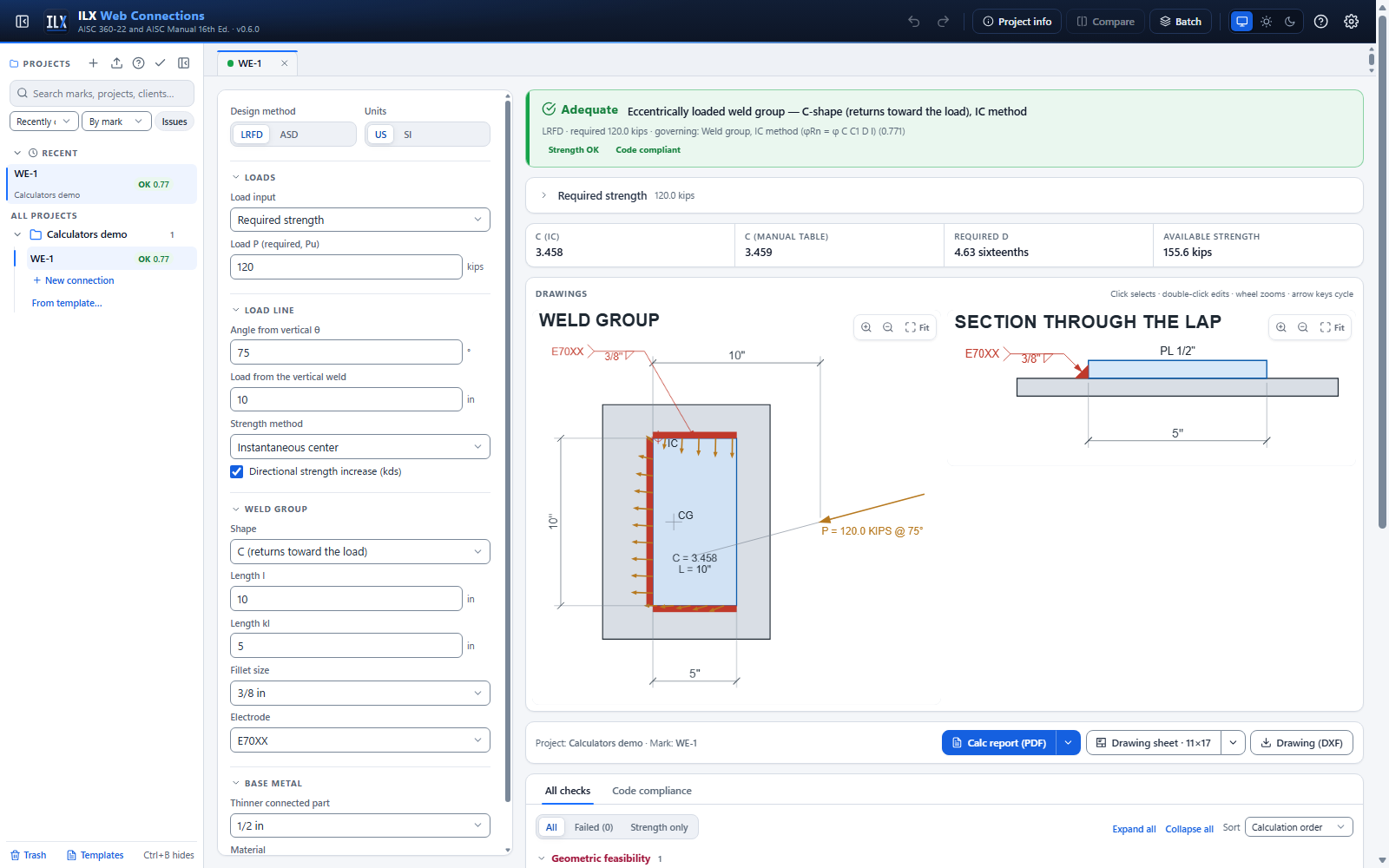 Weld group calculator