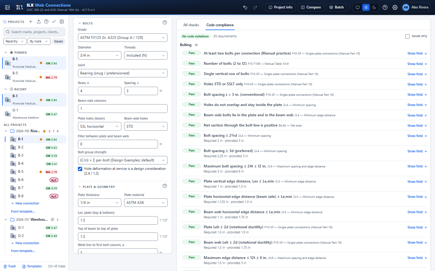 Code compliance list